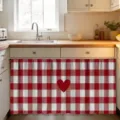 Red and White Gingham Heart (X-012)