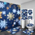 Dunkelblaue Goldene Schneeflocken (YL-012)