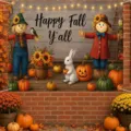 Scarecrow Sunflower and Pumpkin Harvest Style (SBJ-007) / 95x75cm