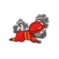 Cartoon Fireman Wolf Style (C9JB-1-05) / 5.5x7cm