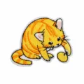 Katze Spielt Mit Ball Stil (W17XM-092-02)