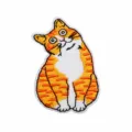 Vorderansicht Sitzende Katze Stil (W17XM-095-04)