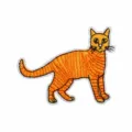 Sitzende Orange Katze Stil (W17XM-09-03)