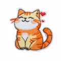 Geschlossene Augen Katze Mit Herz Stil (W17XM-095-05)