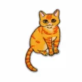 Getigerte Katze Rückenansicht Stil (W17XM-086-10)
