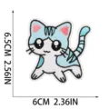 Chat Blanc à Rayures Bleues (W17XM-105-09)