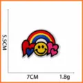 Cuore Sorridente Arcobaleno A Tre Colori (X18CH-09-04) / 7x5.5cm