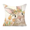 Grauer Hase mit Kranz (191A) / 45x45 cm