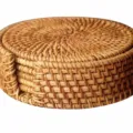 20cm Rattan Coaster Set of 6 with Holder