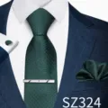 Dark Green Woven Lattice Jacquard Style (SZ324)