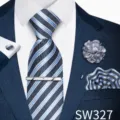 Set Grigio a Strisce Blu e Bianche (SW327)