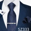 Dark Blue Checkered Jacquard Style (SZ333)