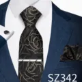 Black Gold Rose Jacquard Style (SZ342)