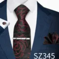 Black Red Floral Jacquard Style (SZ345)