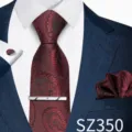 Wine Red Paisley Jacquard Style (SZ350)