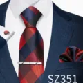 Red Black Blue Plaid Jacquard Style (SZ351)