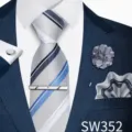 Set a Strisce Grigio Bianco Blu (SW352)