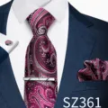 Pink Purple Paisley Jacquard Style (SZ361)