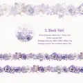 Purple floral PET decorative tape with pearl accents, shown as strips with a repeating pattern - Twilight Hedge (5)