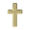 Matte gold-tone metal cross brooch with beveled edges, shown centered on a clean white background - Matte Gold Cross (QHXZ7721) / Gold
