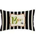 Κάλυμμα Μαξιλαριού 30x50cm / Μαύρο Άσπρο Ρίγες Boo (YMY-005)
