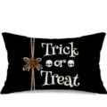 Κάλυμμα Μαξιλαριού 30x50cm / Μαύρο Trick or Treat Κολοκύθα Κουμπί (YMY-014)