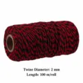 2mm x 100m / Red + Black