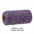 2mm x 100m / Dark Purple+White