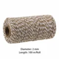 2mm x 100m / Khaki+White
