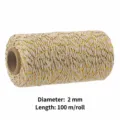 2mm x 100m / Gold Thread+Beige