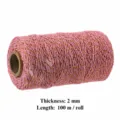 2mm x 100m / Gold Thread+Pink