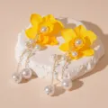 Pearl Tassel (2#) / 925 Silver Earring Post / Yellow