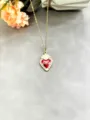 Style Cœur Rouge Strass Creux (A-010)