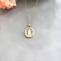Vierge Marie Ovale Zirconia Blanc (J-04)