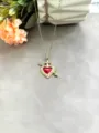Style Cœur Rouge Croix Flèche (A-016)