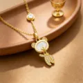 Bear Shape Pendant (T1391) / Double Pendant / Gold