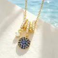 Geometrischer Blauer Zirkonia Anhänger (T3845)