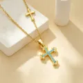 Double Pendant Blue Stone Style (T3220)