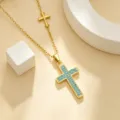 Double Pendant Blue Stone Style (T3236)