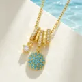 Round Blue Glaze Pendant (T3773)