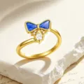 Gold Blue Bowknot