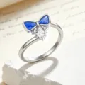 Silver Blue Bowknot
