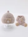 44-51cm (5M-4Y) / Set (Hat + Scarf) / Gray Beige (Bear)