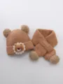 44-51cm (5M-4Y) / Set (Hat + Scarf) / Khaki (Sun Bear)