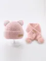 44-51cm (5M-4Y) / Set (Hat + Scarf) / Pink