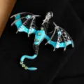 Broche (53 Azul 10552) / Esmalte Azul-Negro Plata Antigua