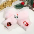 Plush Bow Duckbill Clip Pink