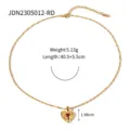 Collana Catena Intrecciata a Cuore (JDN2305012-RD)