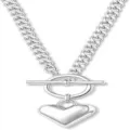 Collana con ciondolo a cuore e chiusura OT - colore argento