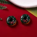 Style 9# Green Christmas Donut with Red Bow / 1.7*1.7cm